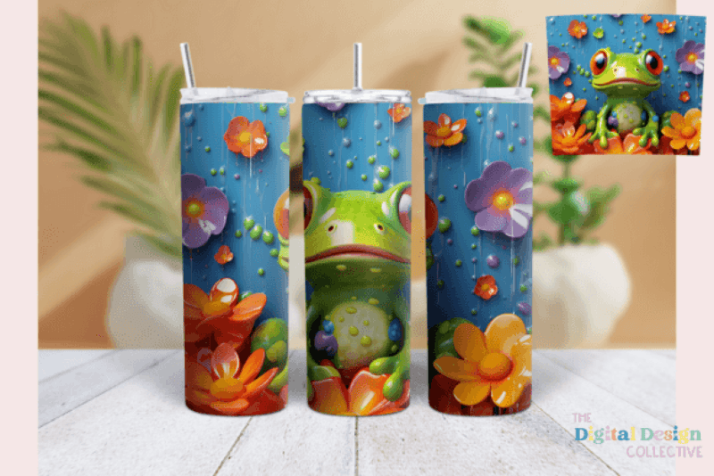 3D Frog Tumbler Wrap Bundle - CraftNest - Digital Crafting and Art