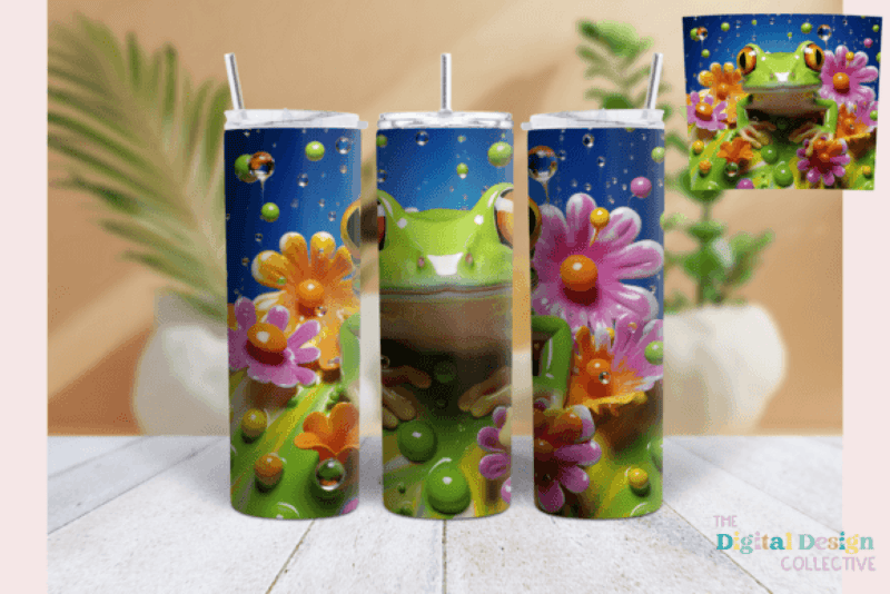 3D Frog Tumbler Wrap Bundle - CraftNest - Digital Crafting and Art
