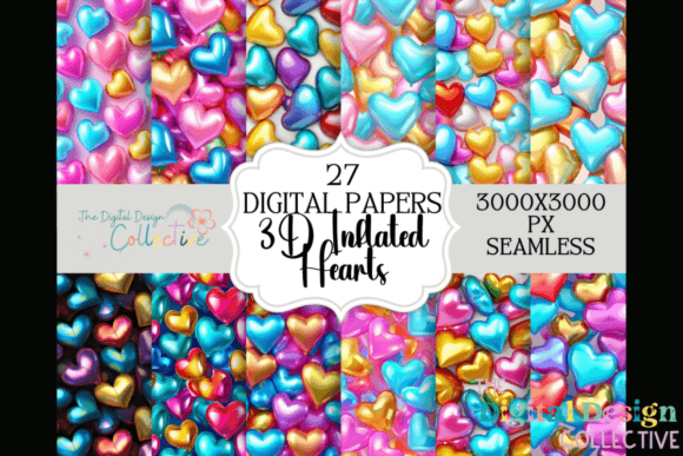 3D Inflated Puff Seamless Digital Paper