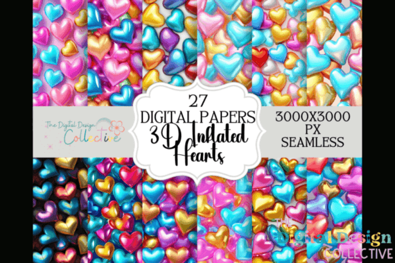 3D Inflated Puff Seamless Digital Paper - CraftNest - Digital Crafting and Art