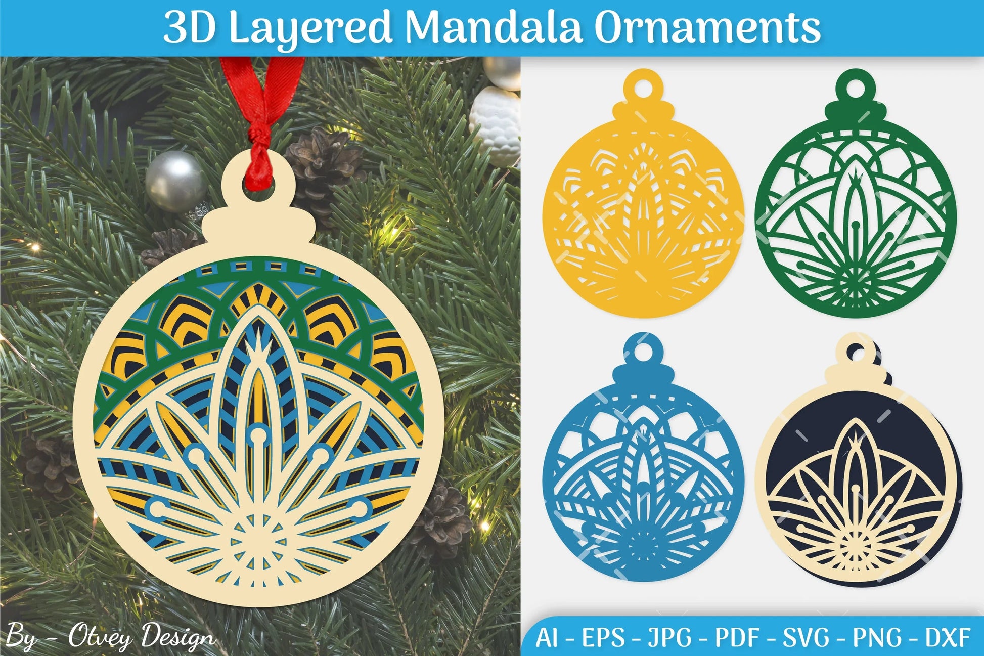 3D Layered Christmas Ornaments SVG Bundle - CraftNest - Digital Crafting and Art