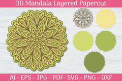 3D Mandala Layered Papercut SVG Bundle 16 - CraftNest - Digital Crafting and Art