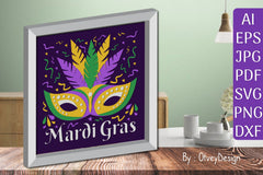 3D Mardi Gras Shadow Box Layered Papercut SVG Bundle 2 - CraftNest - Digital Crafting and Art