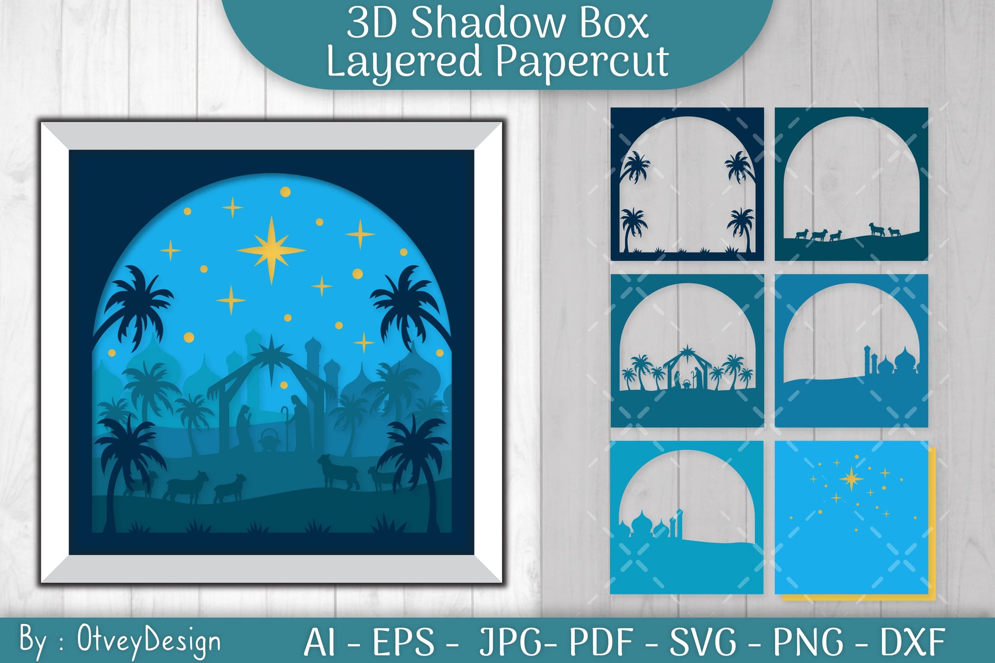 3D Nativity Scene Christmas Layered Papercut SVG Bundle 8 - CraftNest - Digital Crafting and Art