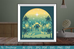 3D Nativity Scene Christmas Layered Papercut SVG Bundle 8 - CraftNest - Digital Crafting and Art