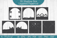 3D Nativity Scene Christmas Layered Papercut SVG Bundle 8 - CraftNest - Digital Crafting and Art