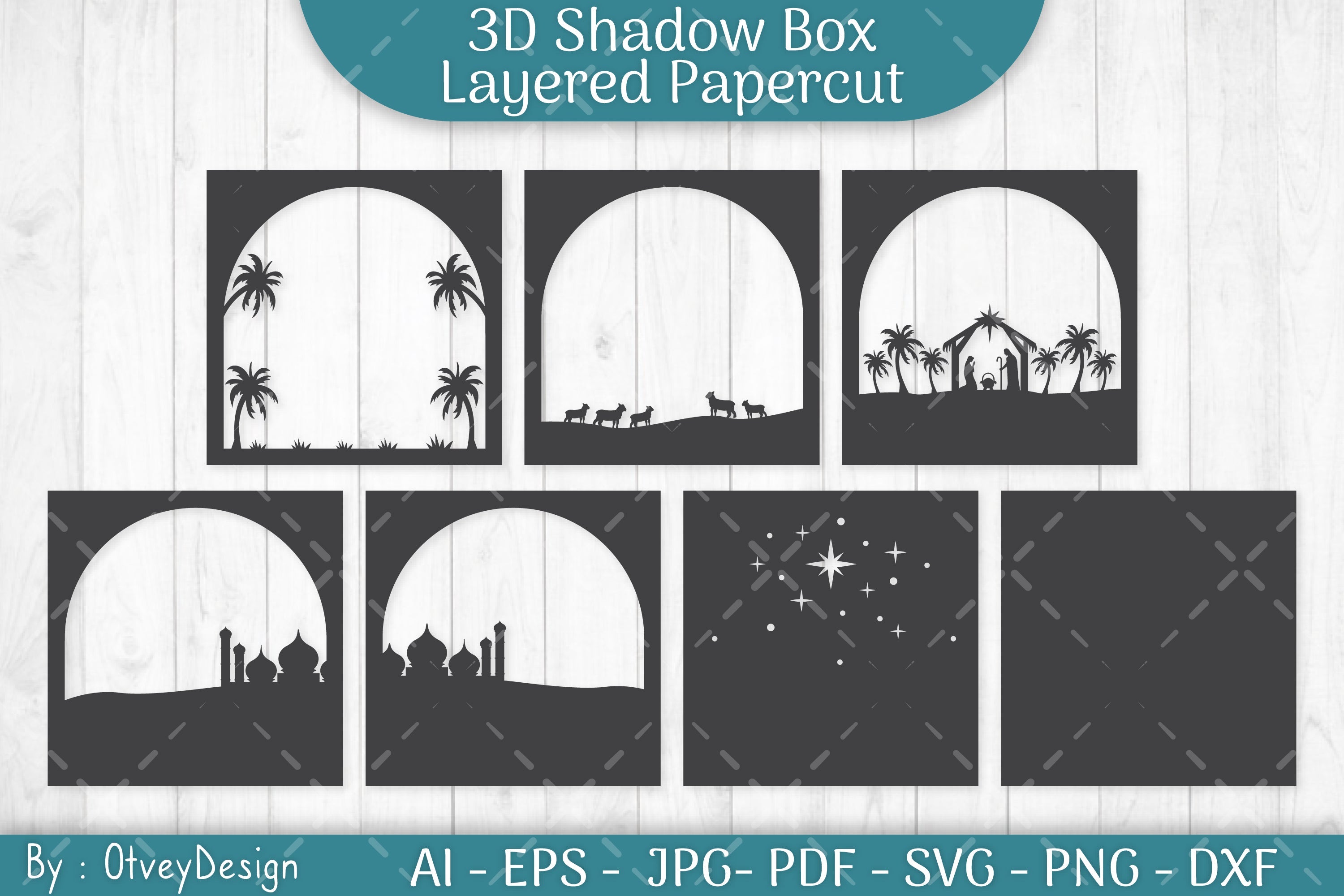 3D Nativity Scene Christmas Layered Papercut SVG Bundle 8 - CraftNest - Digital Crafting and Art