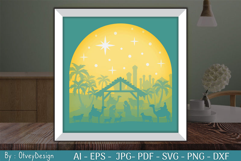 3D Nativity Scene Christmas Layered Papercut SVG Bundle 10 - CraftNest - Digital Crafting and Art
