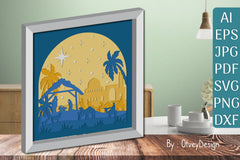 3D Nativity Scene Christmas Layered Papercut SVG Bundle 13 - CraftNest - Digital Crafting and Art