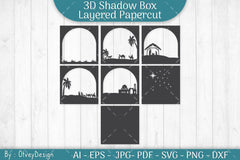 3D Nativity Scene Christmas Layered Papercut SVG Bundle 13 - CraftNest - Digital Crafting and Art