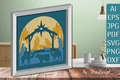3D Nativity Scene Christmas Layered Papercut SVG Bundle - CraftNest - Digital Crafting and Art