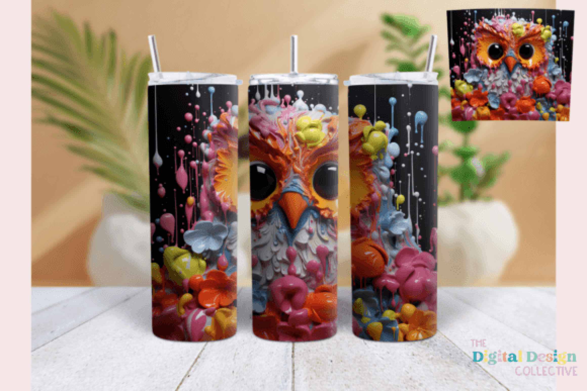 3D Owl Tumbler Wrap Bundle