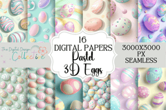 3D Pastel Easter Eggs Seamless Digital Design - CraftNest - Digital Crafting and Art