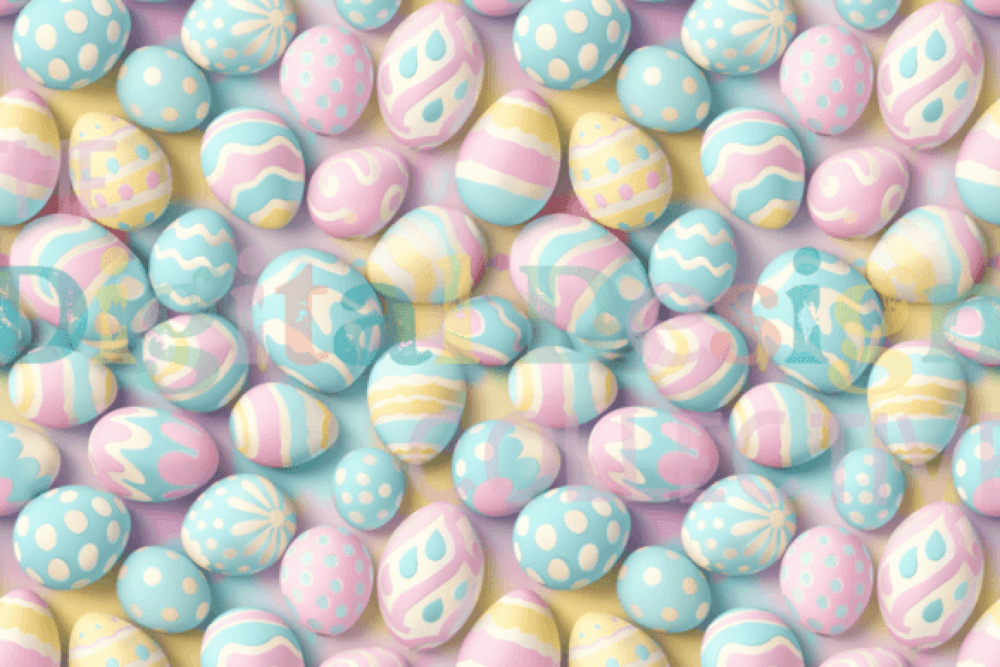 3D Pastel Easter Eggs Seamless Digital Design - CraftNest - Digital Crafting and Art