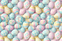 3D Pastel Easter Eggs Seamless Digital Design - CraftNest - Digital Crafting and Art