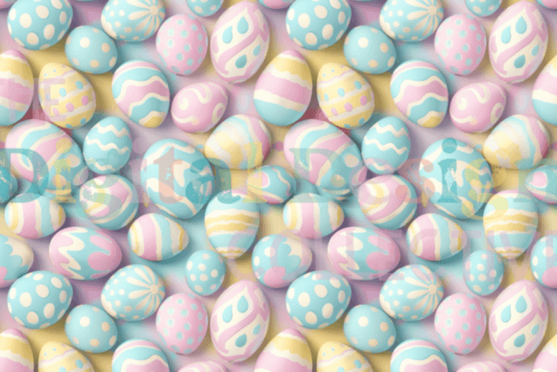 3D Pastel Easter Eggs Seamless Digital Design - CraftNest - Digital Crafting and Art