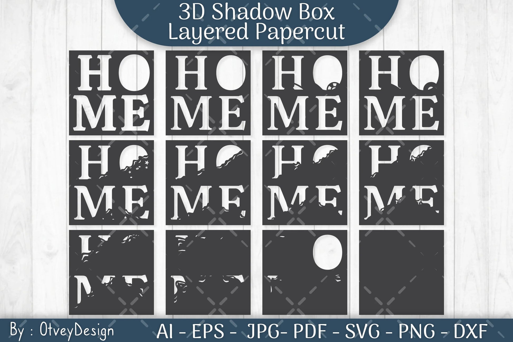 3D Shadowbox Beach Home Layered Papercut SVG Bundle - CraftNest - Digital Crafting and Art