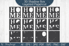 3D Shadowbox Beach Home Layered Papercut SVG Bundle - CraftNest - Digital Crafting and Art