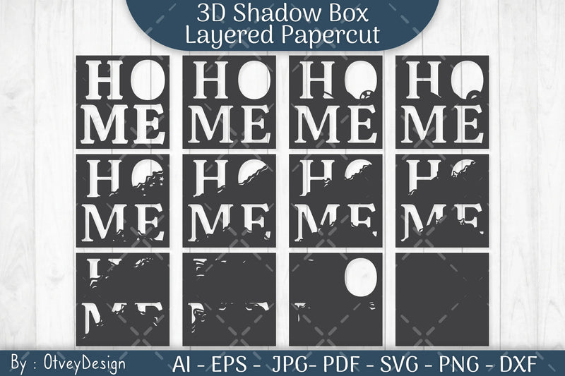 3D Shadowbox Beach Home Layered Papercut SVG Bundle - CraftNest - Digital Crafting and Art