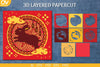 3D Shadow Box Chinese Layered Papercut SVG Bundle