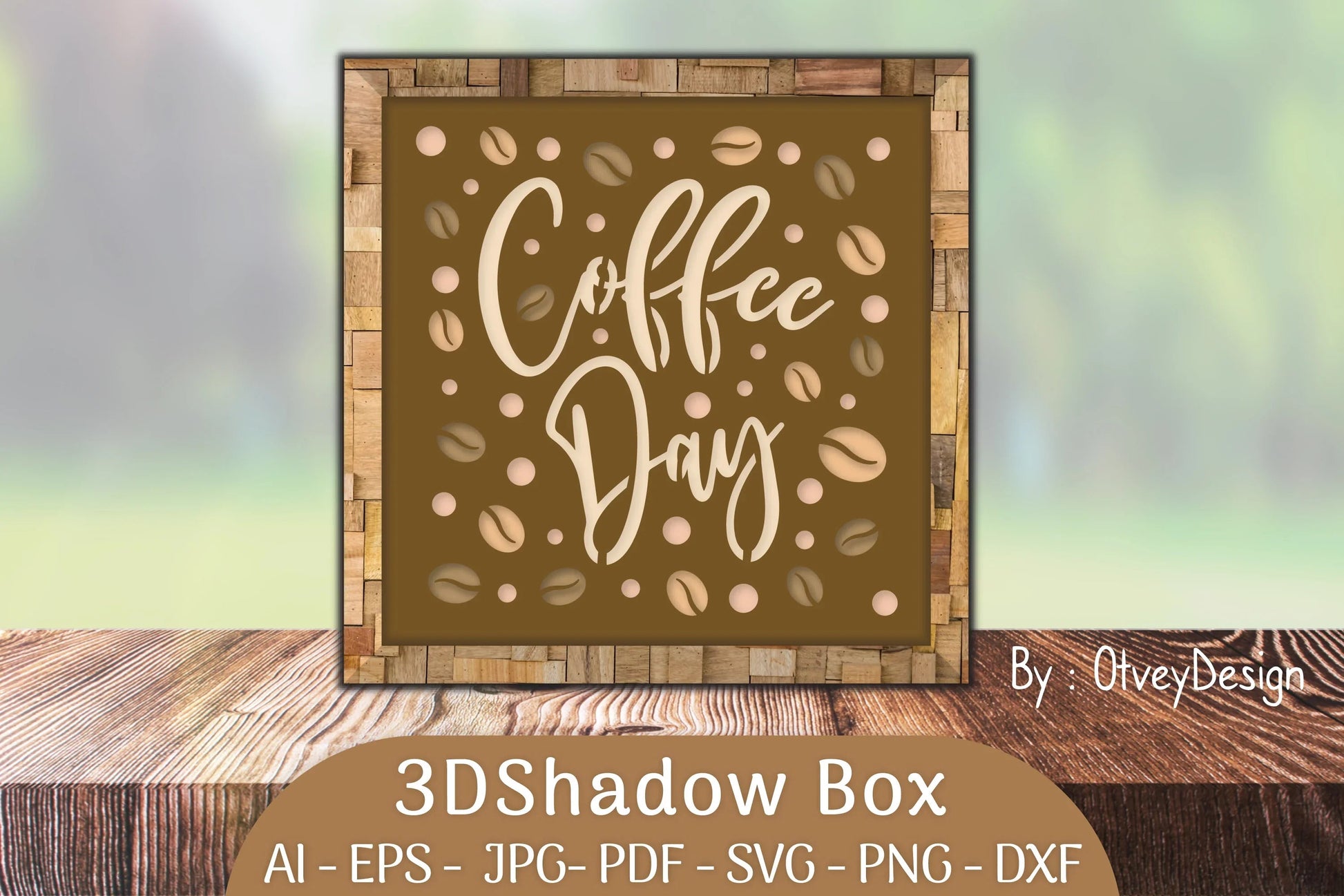 3D Shadow Box Love Coffee Layered SVG Bundle - CraftNest - Digital Crafting and Art