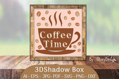 3D Shadow Box Love Coffee Layered SVG Bundle - CraftNest - Digital Crafting and Art