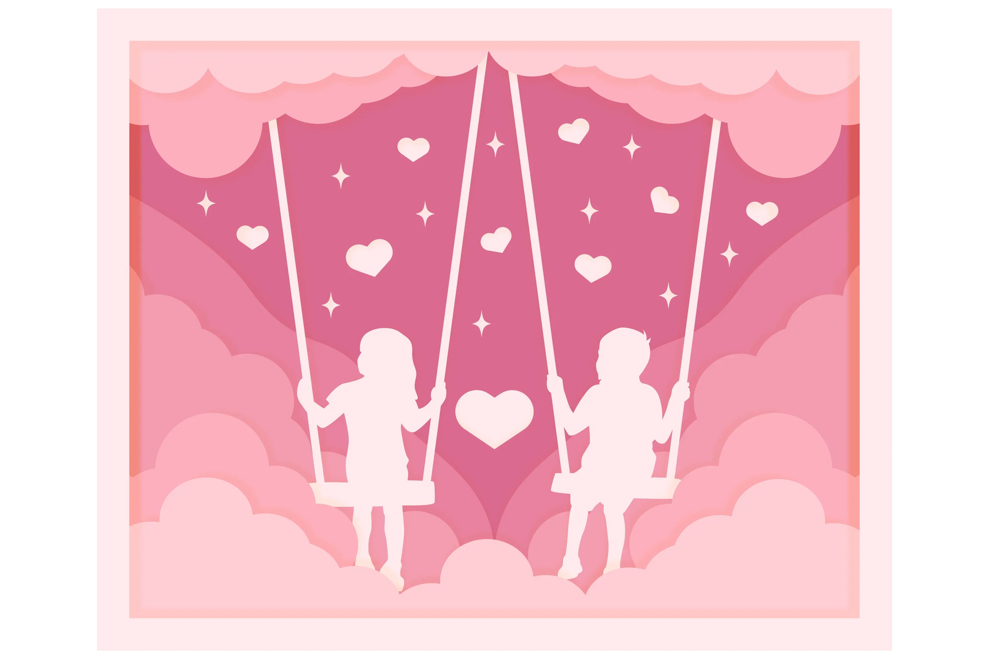 3D Shadow Box Valentine's Layered Papercut SVG Bundle 1 - CraftNest - Digital Crafting and Art