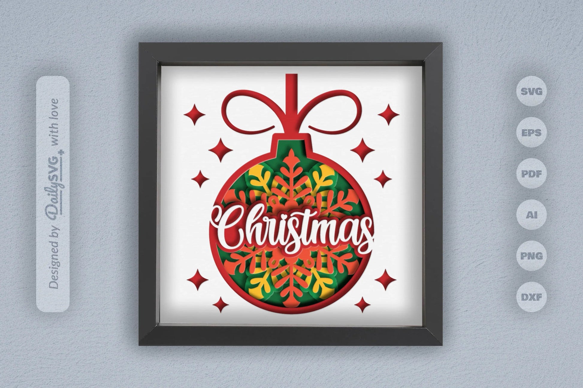 3D Christmas Bauble Ornament Papercut SVG Bundle - CraftNest - Digital Crafting and Art