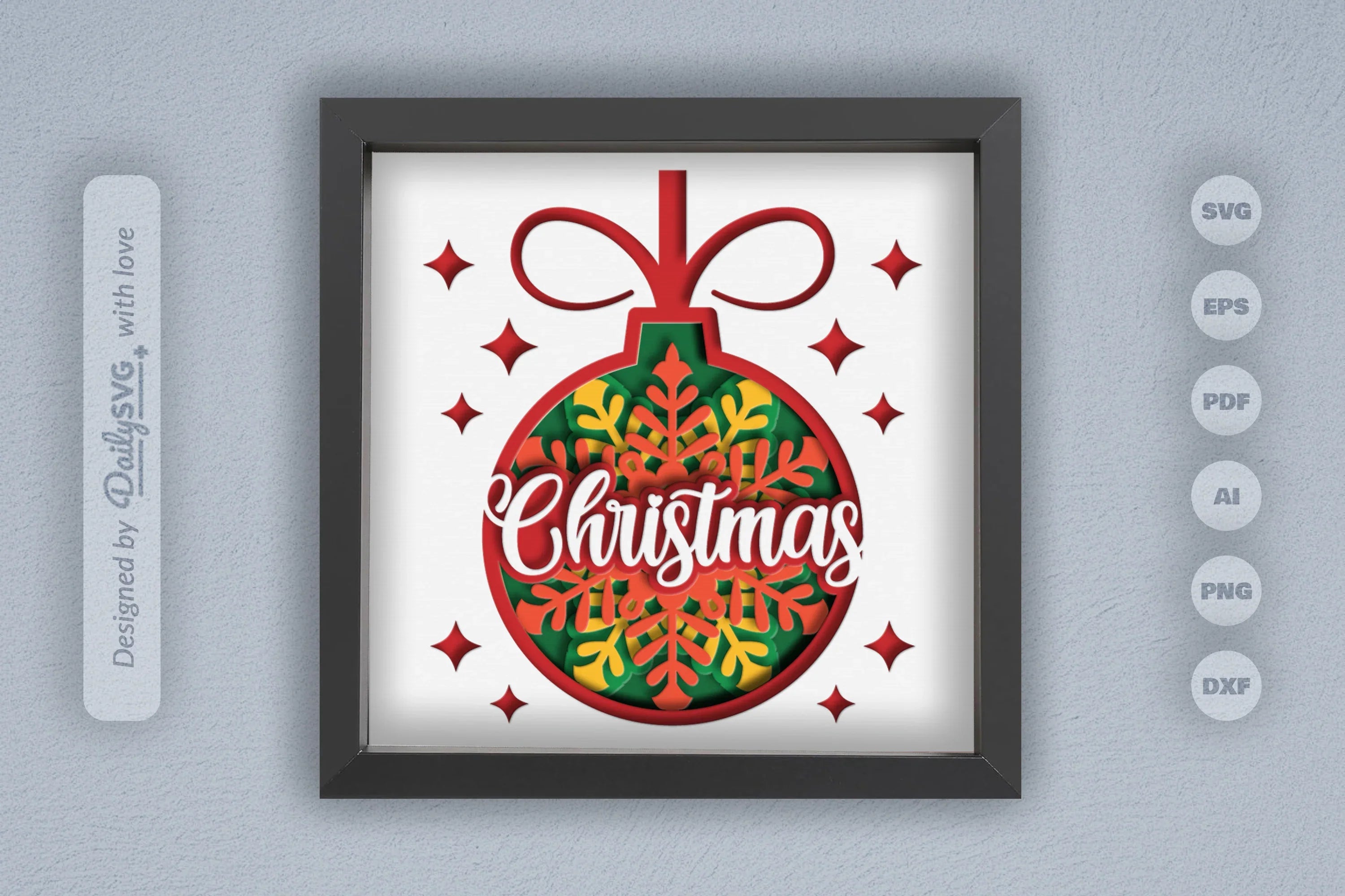 3D Christmas Bauble Ornament Papercut SVG Bundle - CraftNest - Digital Crafting and Art