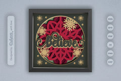 3D Christmas Believe Papercut SVG Bundle - CraftNest - Digital Crafting and Art