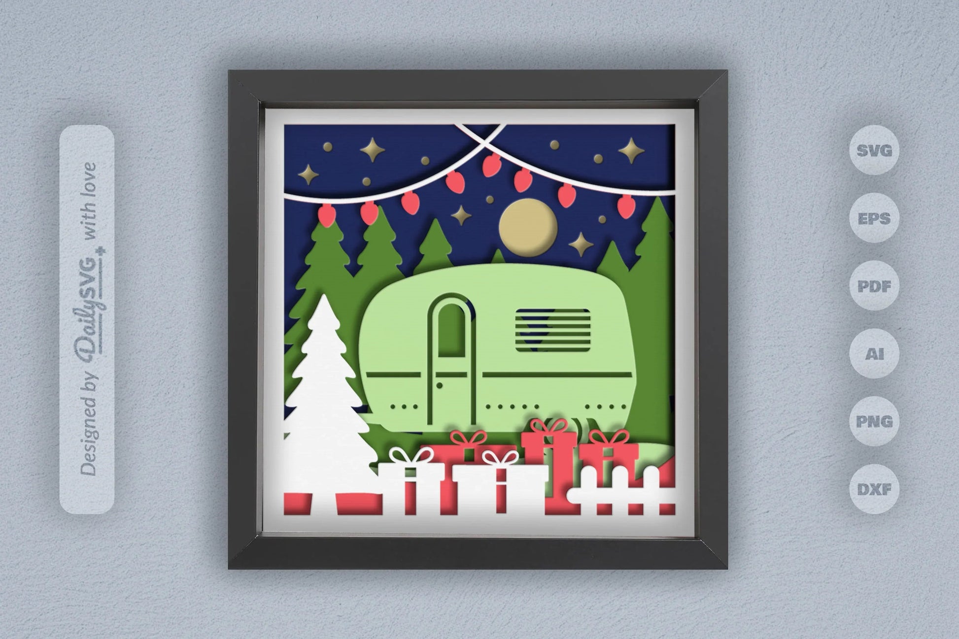 3D Christmas Camper Papercut SVG Bundle - CraftNest - Digital Crafting and Art