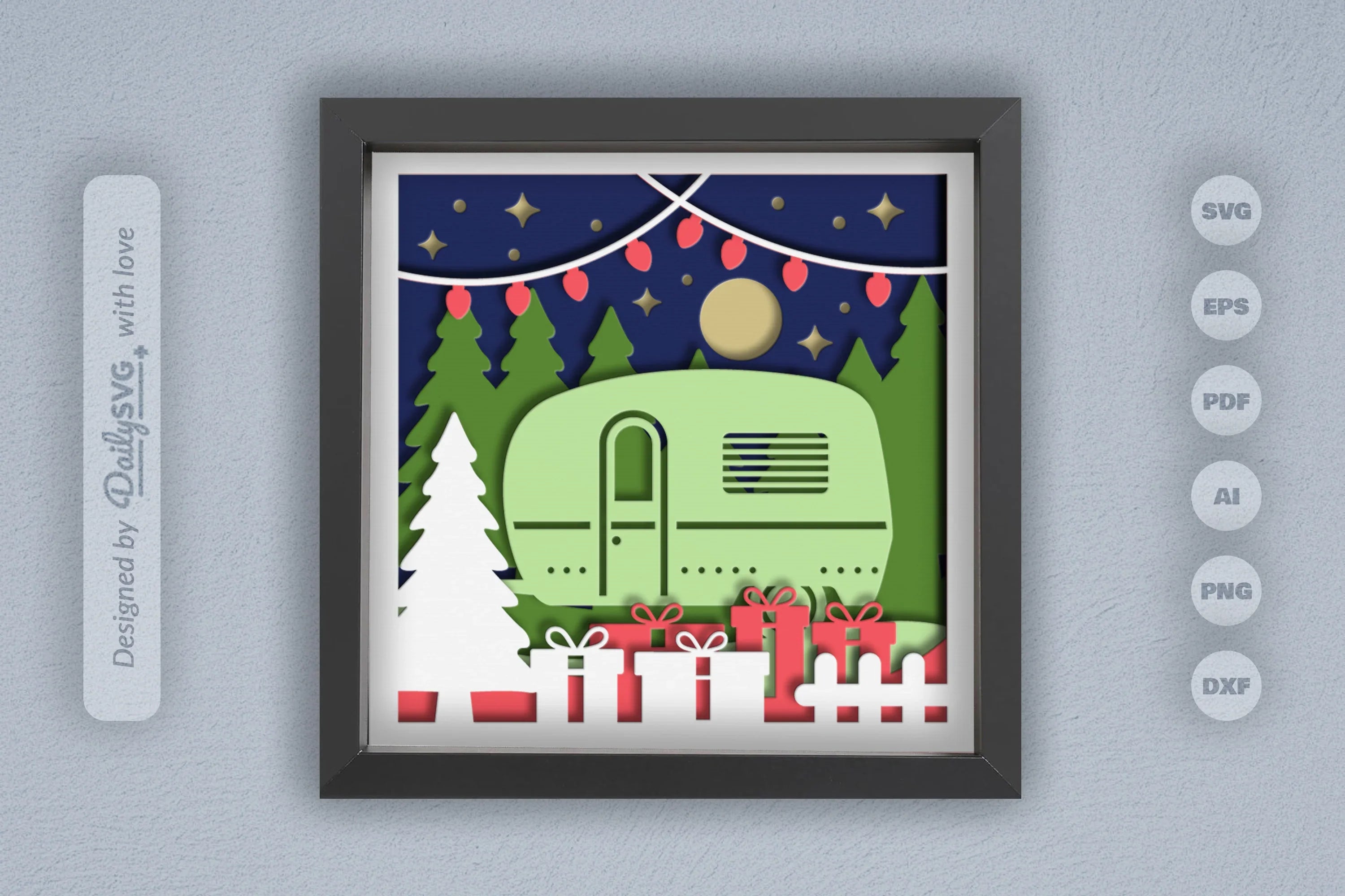 3D Christmas Camper Papercut SVG Bundle - CraftNest - Digital Crafting and Art
