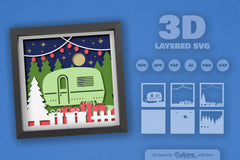 3D Christmas Camper Papercut SVG Bundle - CraftNest - Digital Crafting and Art