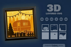 3D Christmas Camper Papercut SVG Bundle - CraftNest - Digital Crafting and Art