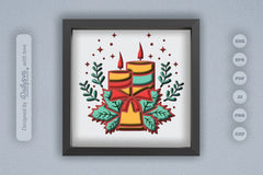 3D Christmas Candle Papercut SVG Bundle - CraftNest - Digital Crafting and Art