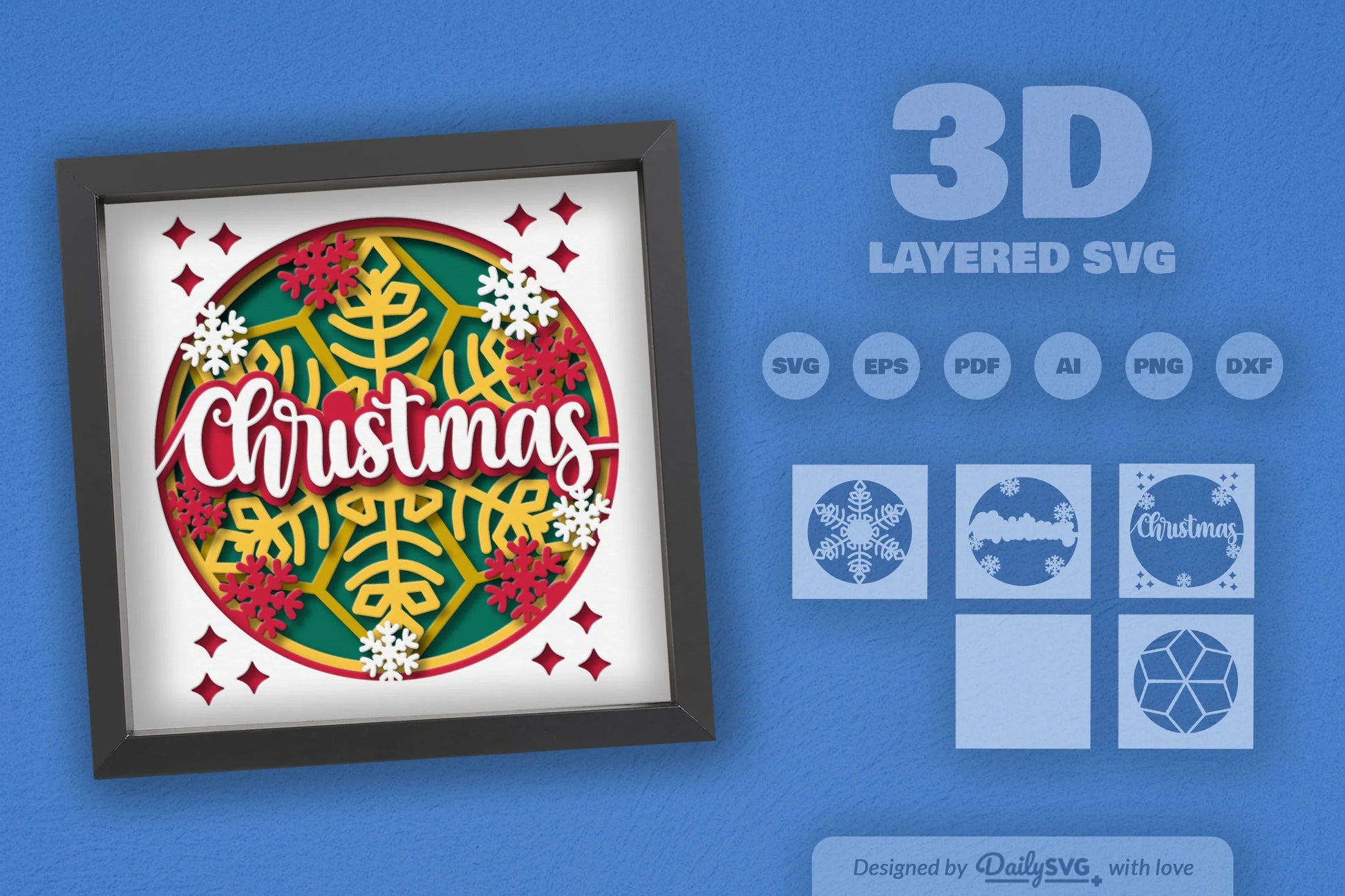 3D Christmas Papercut SVG Bundle - CraftNest - Digital Crafting and Art