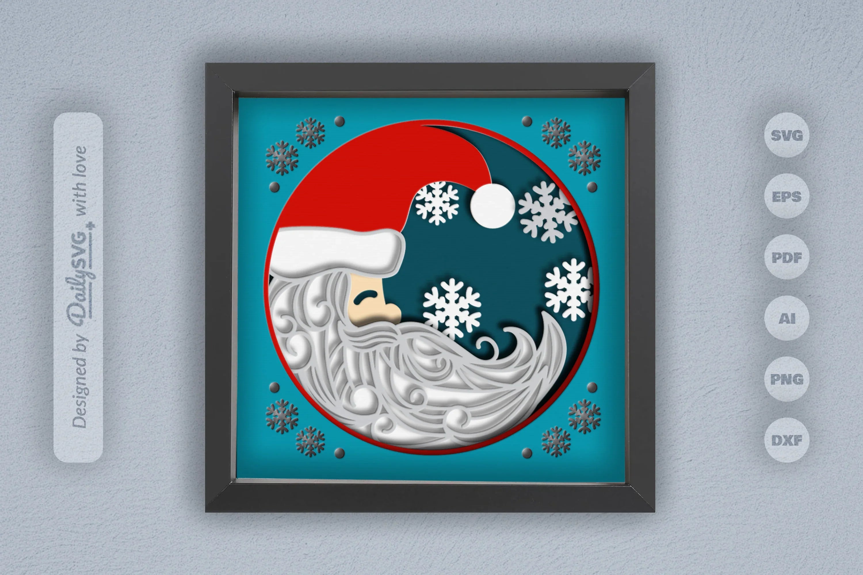 3D Christmas Moon Santa Papercut SVG Bundle - CraftNest - Digital Crafting and Art