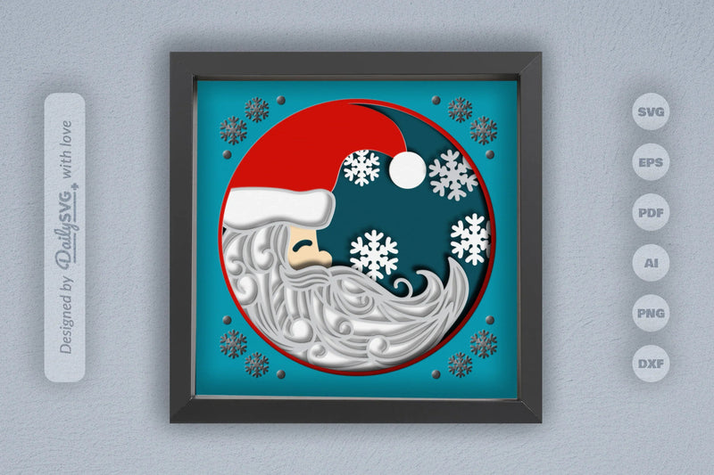 3D Christmas Moon Santa Papercut SVG Bundle - CraftNest - Digital Crafting and Art