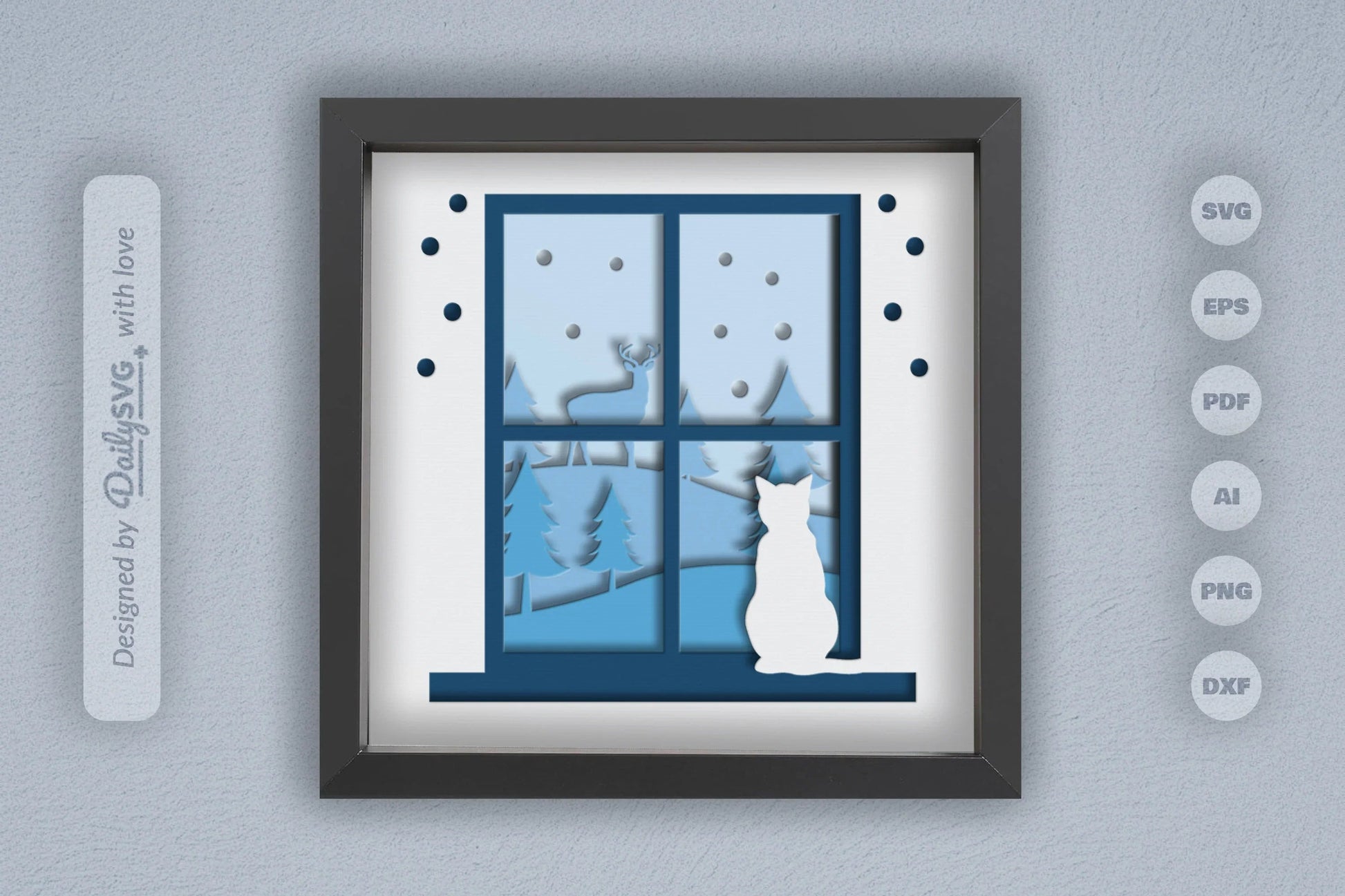 3D Christmas Window Papercut SVG Bundle - CraftNest - Digital Crafting and Art