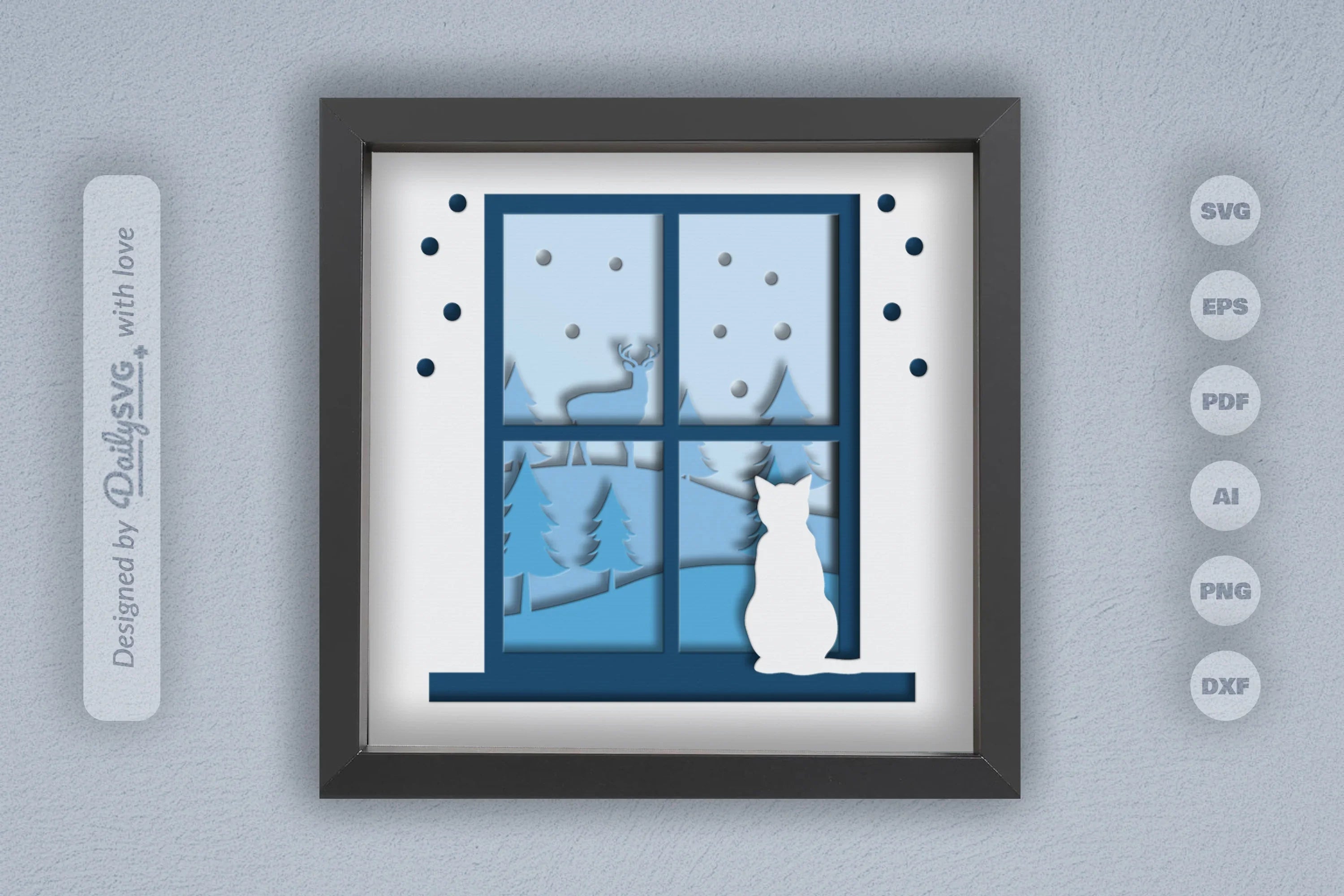 3D Christmas Window Papercut SVG Bundle - CraftNest - Digital Crafting and Art