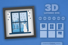 3D Christmas Window Papercut SVG Bundle - CraftNest - Digital Crafting and Art