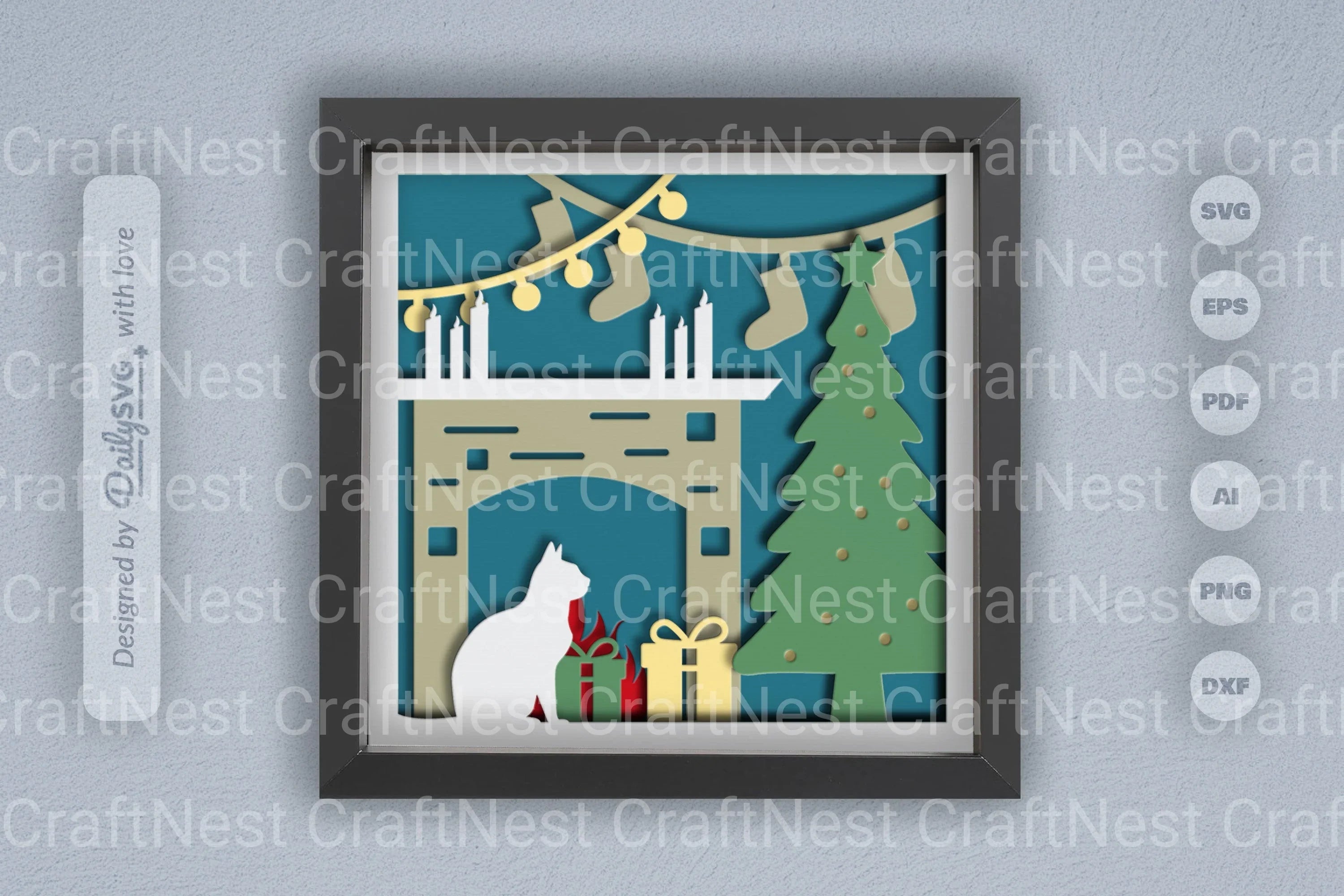 3D Christmas Scene Papercut SVG Bundle for Home Decor