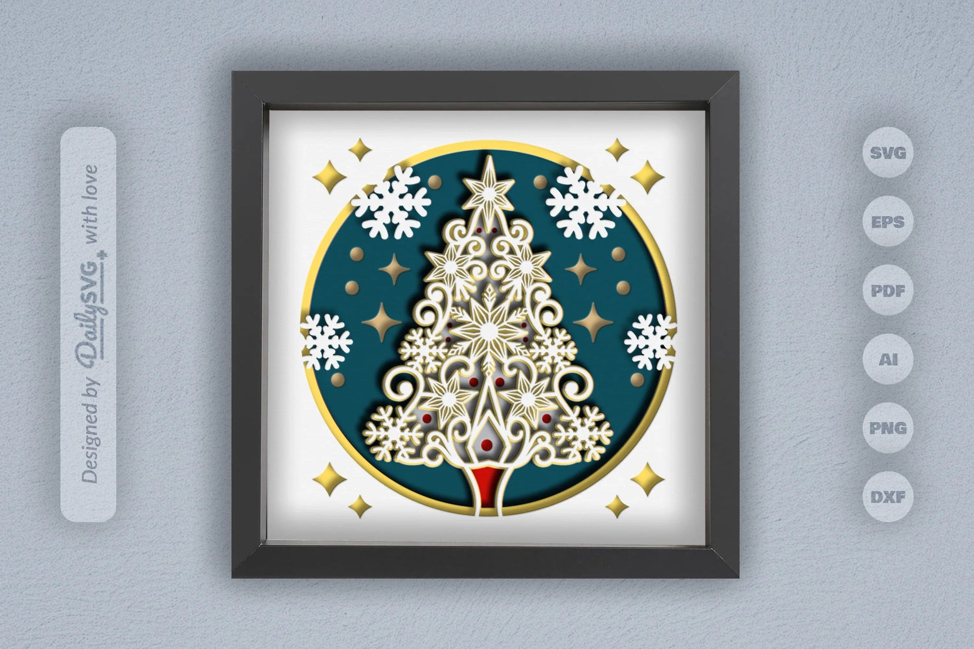 3D Christmas Snowflake Tree Papercut SVG Bundle - CraftNest - Digital Crafting and Art