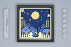 3D Christmas In Town Papercut SVG Bundle - CraftNest - Digital Crafting and Art