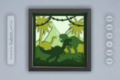 3D Dinosaur Jungle Papercut SVG Bundle - CraftNest - Digital Crafting and Art