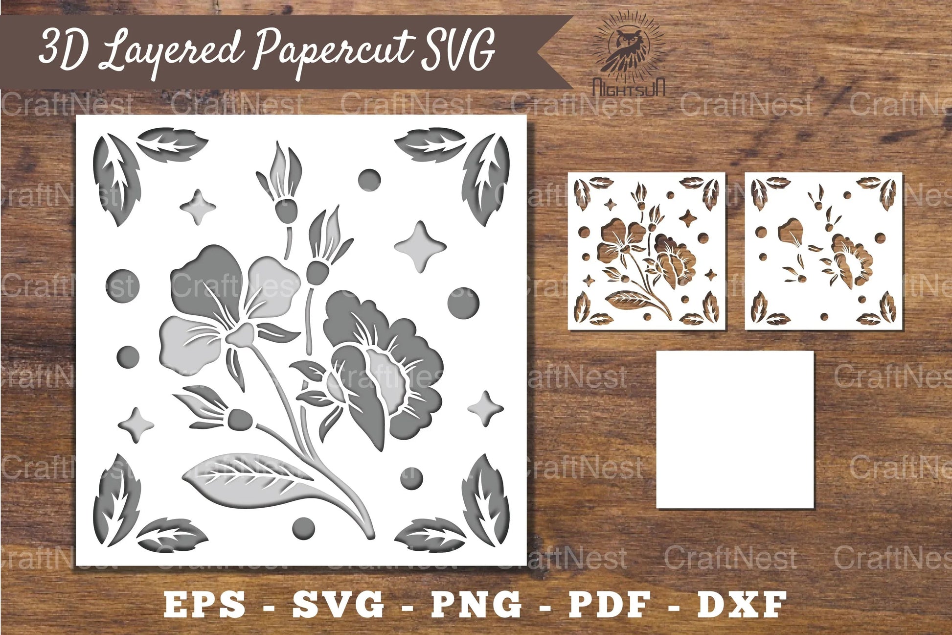 3D Flower Layered Papercut Clipart Bundle - CraftNest - Digital Crafting and Art
