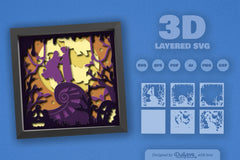 3D Romantic Halloween Night Papercut SVG Bundle - CraftNest - Digital Crafting and Art