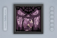 3D Halloween Scene Inside Scary Face Papercut SVG Bundle - CraftNest - Digital Crafting and Art