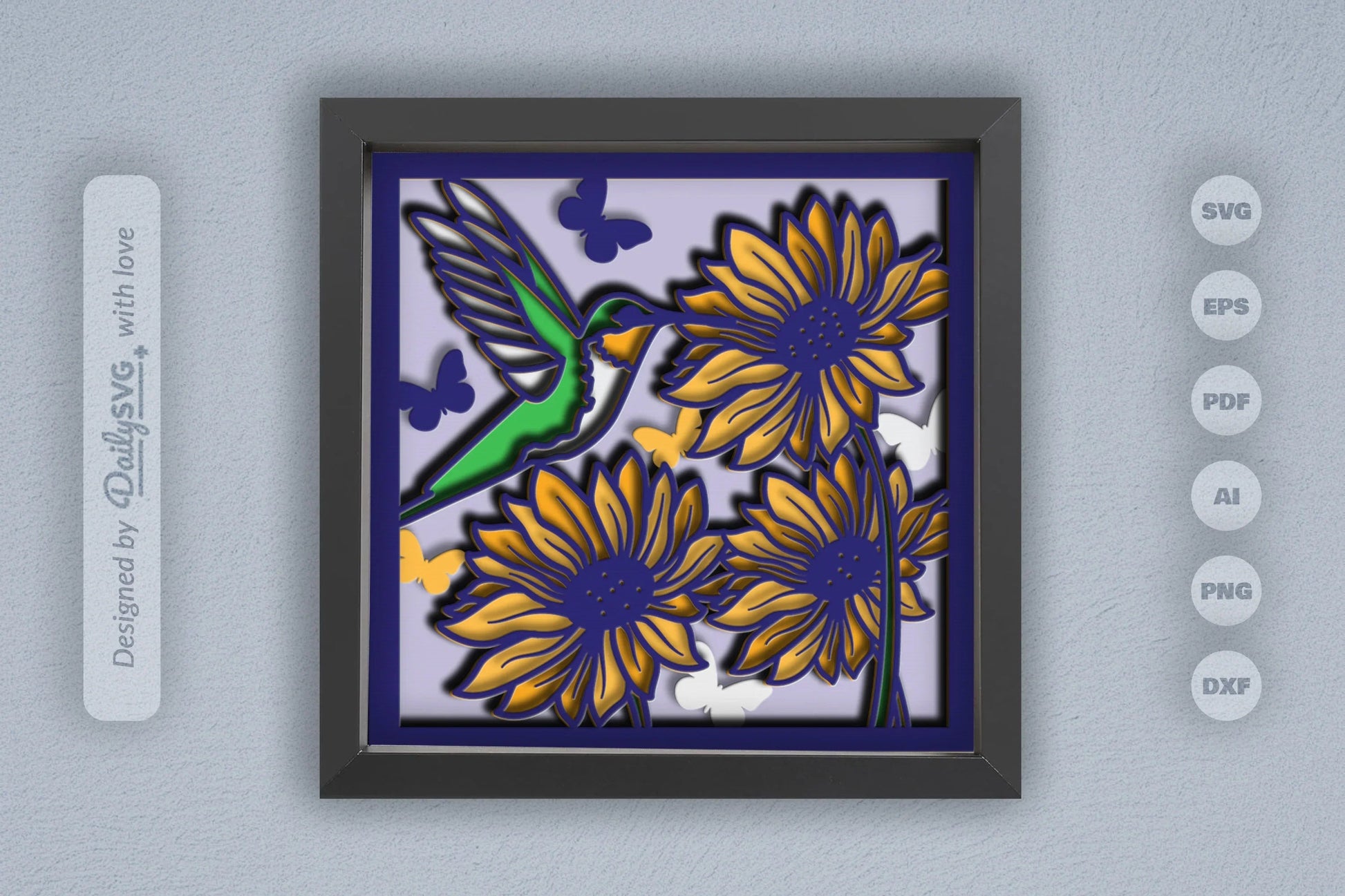 3D Hummingbird Flying Papercut SVG Bundle - CraftNest - Digital Crafting and Art