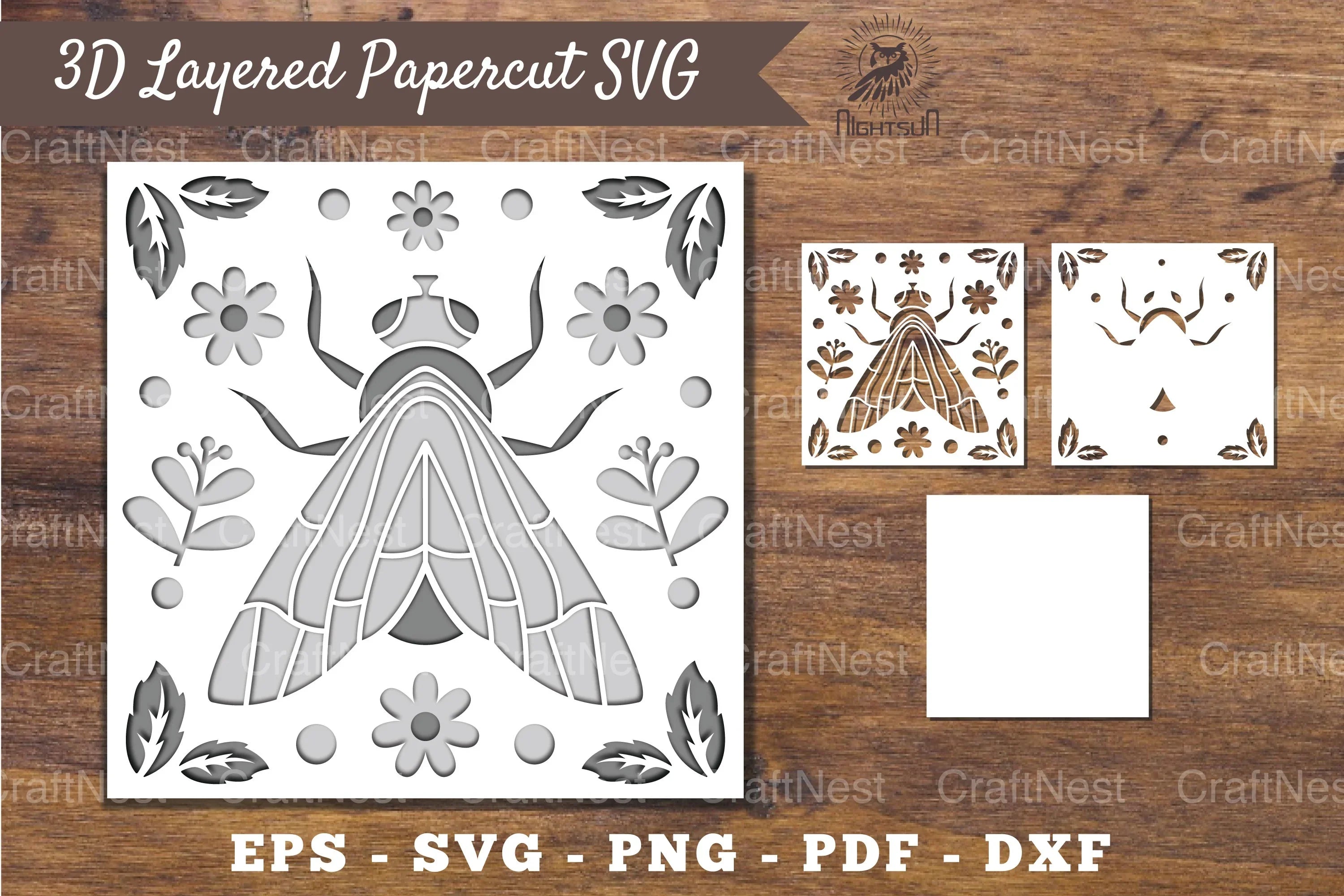 3D Insect Layered Papercut Clipart Bundle - CraftNest - Digital Crafting and Art